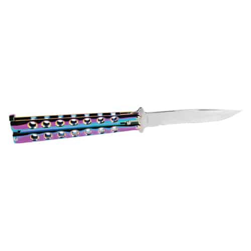 ST-BK-105_b | The Wright Prevention Butterfly Knife side opened view - Plasma